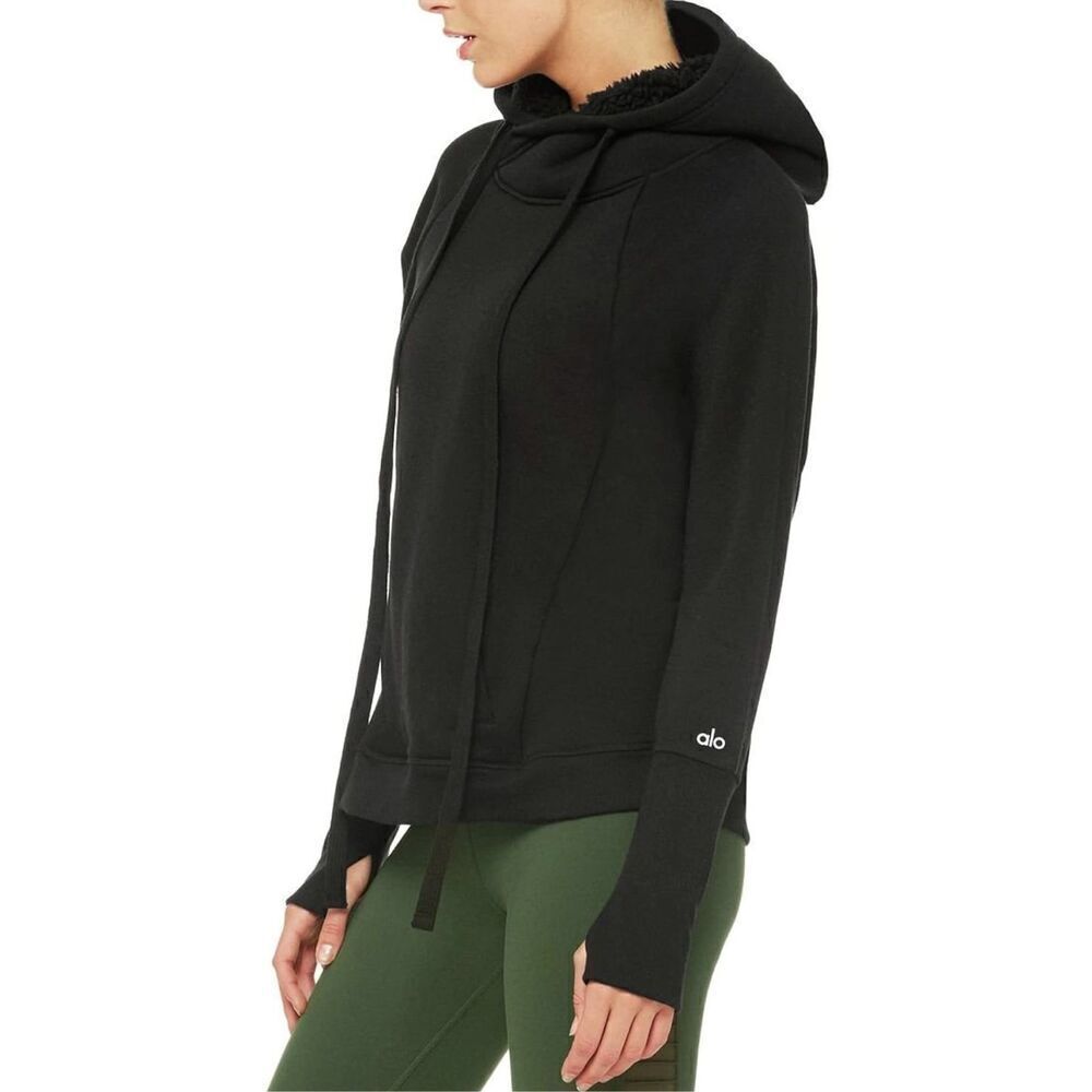 Alo Yoga Frost Long sleeve Sherpa hoodie size medium excellent condition - Picture 3 of 7